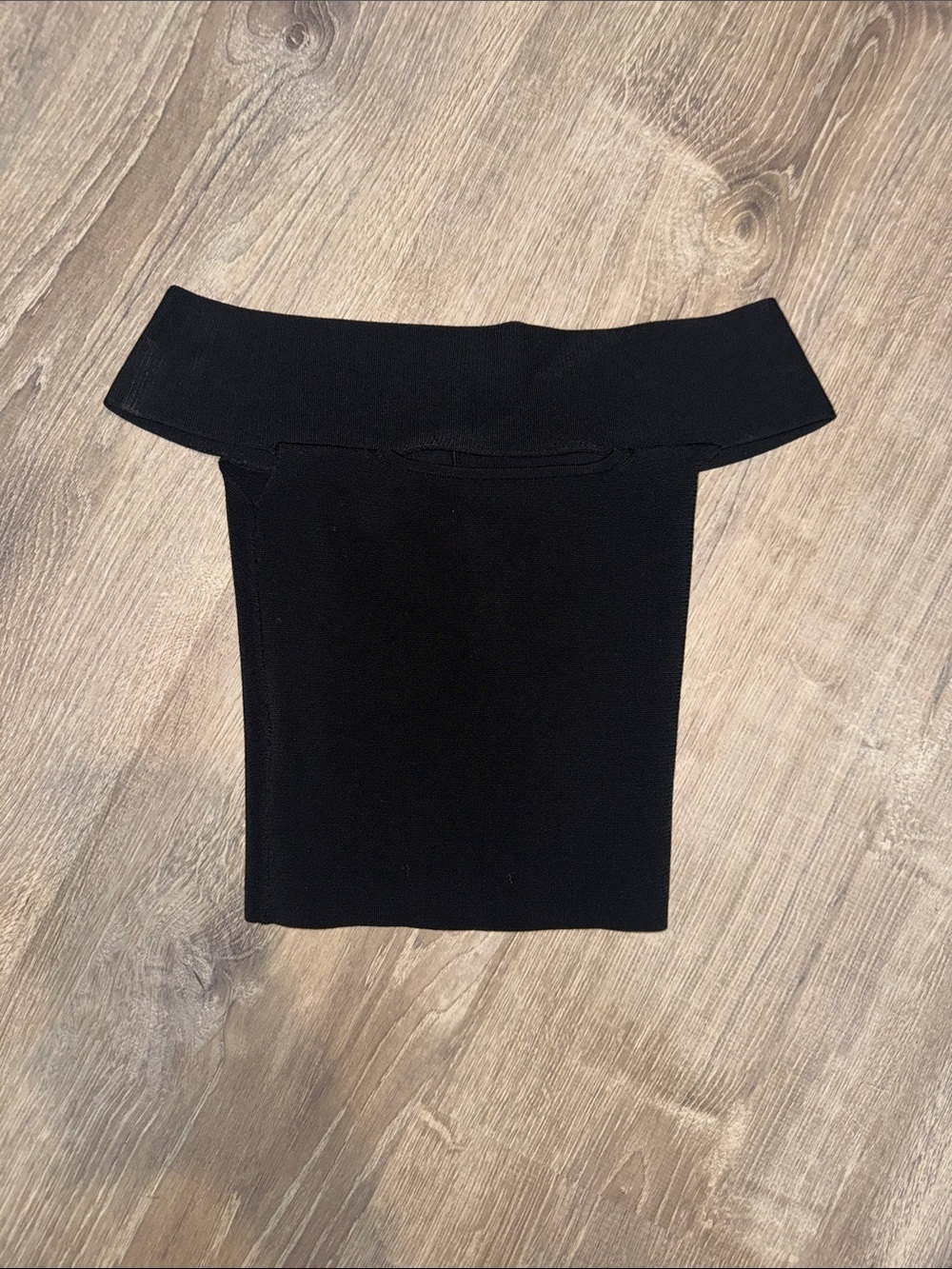 Express Black Off-the-Shoulder Crop Top